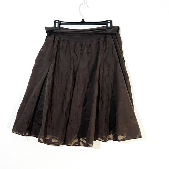J. Crew Skirt Womens M Flowy A-Line Sheer Fold Over Brown Casual Minimalist Boho - Picture 1 of 6
